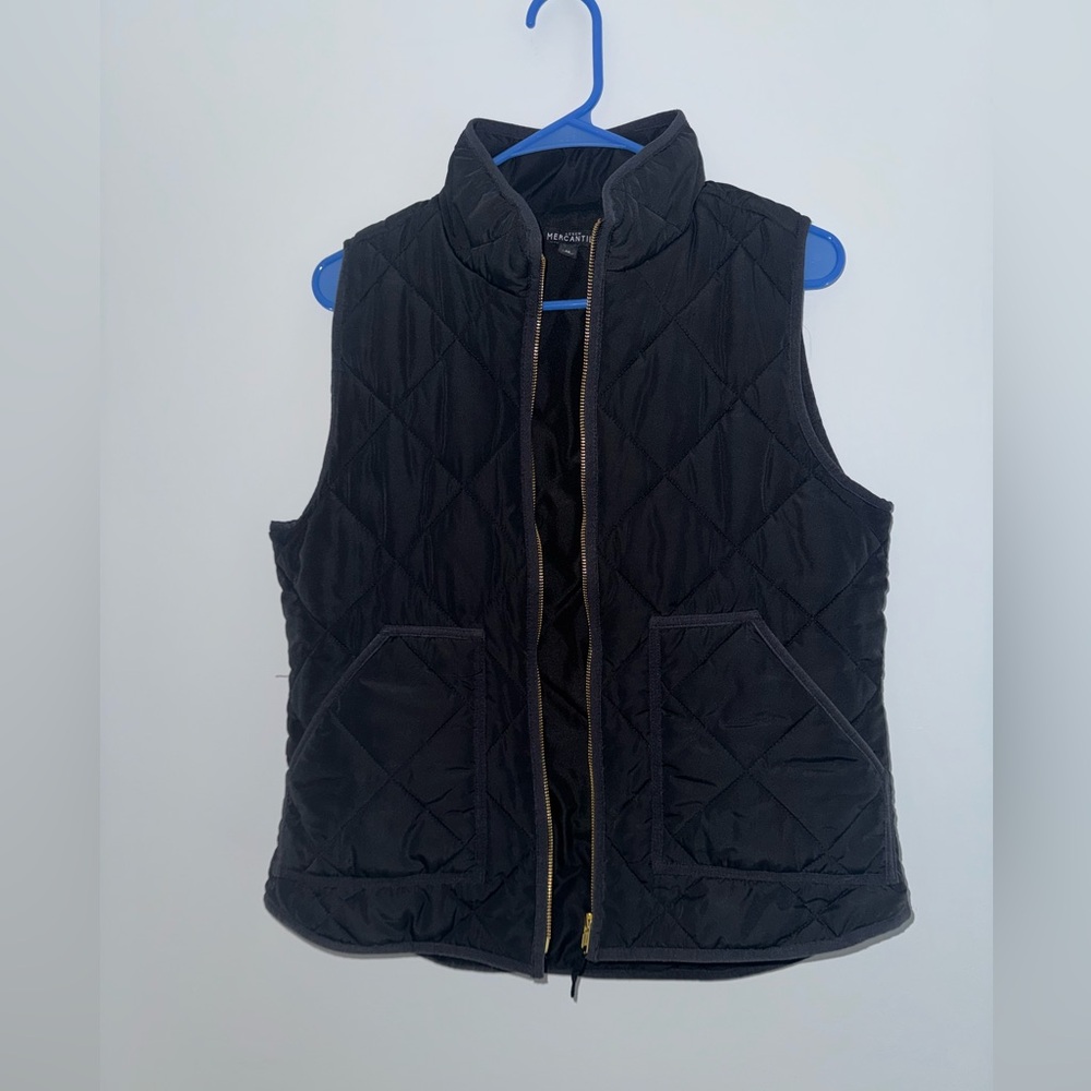 J. Crew Black Quilted Puffer Vest